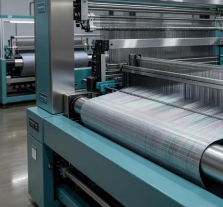 Zaawansowany park maszynowy Janusz Kluba Combat Hog podczas produkcji tekstyliów.