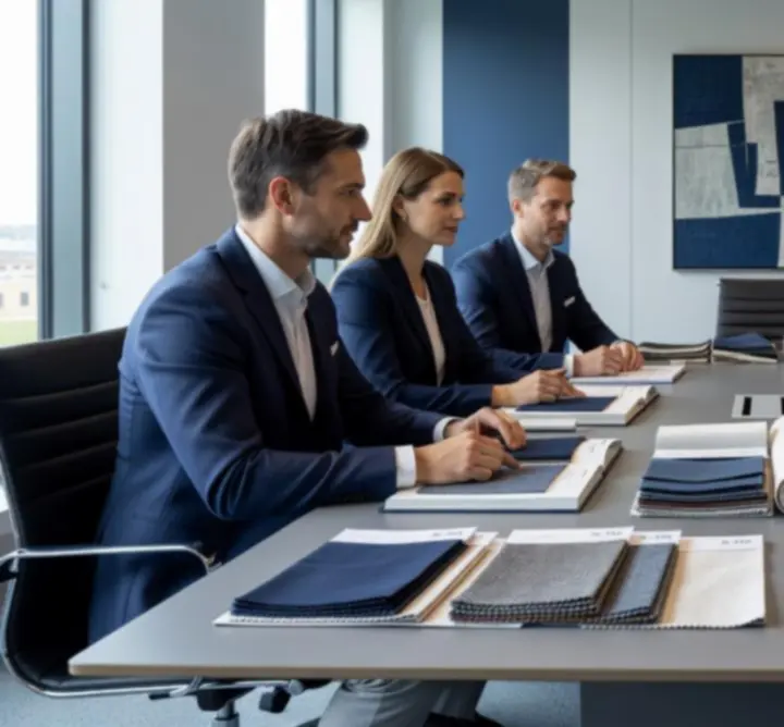 Spotkanie zespołu Janusz Kluba Combat Hog z klientem biznesowym przy planowaniu zamówienia tekstyliów